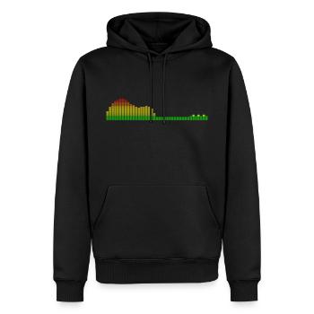 Égaliseur de forme de guitare - Sweat à capuche Premium bio Homme - noir - Devant - Nico (187cm)