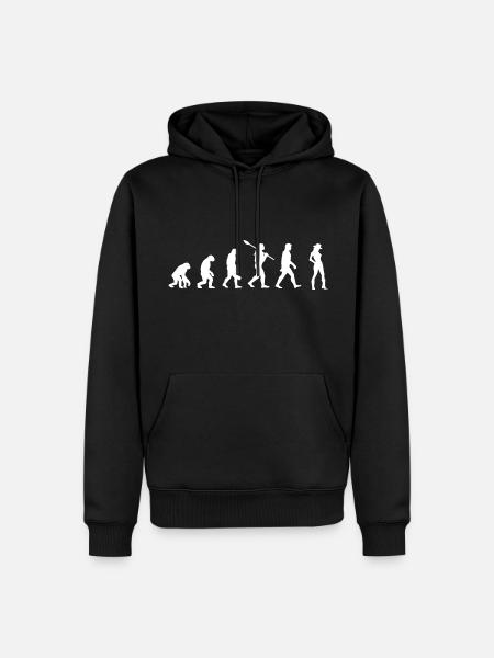 Countrygirl - Evolution of Man / Darwin. - Men’s Premium Organic Hoodie - black