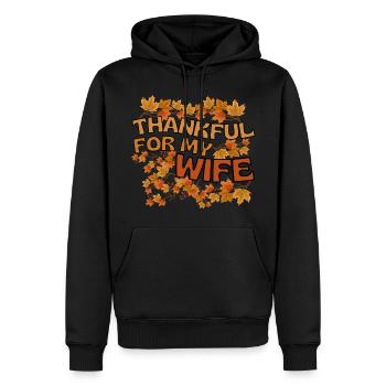 Épouse reconnaissante Mme Herbst Blätter Gratitude - Sweat à capuche Premium bio Homme - noir - Devant - Nico (187cm)