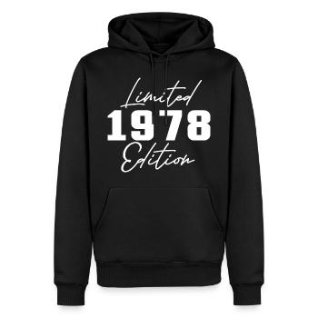 45. Geburtstag Männer Frauen Jubiläum 45 Jahre alt - Männer Premium Bio Hoodie - Schwarz - Vorne - Nico (187cm)