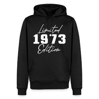 50e anniversaire Hommes Femmes Anniversaire 50 ans - Sweat à capuche Premium bio Homme - noir - Devant - Nico (187cm)