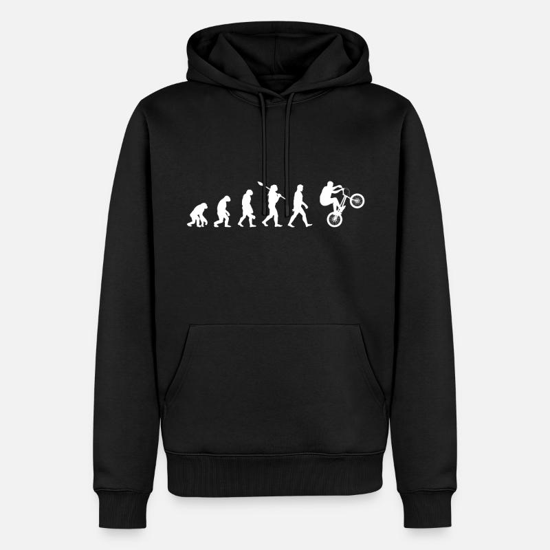 BMX - Évolution de l’Homme / Darwin - Sweat à capuche Premium bio Homme - noir