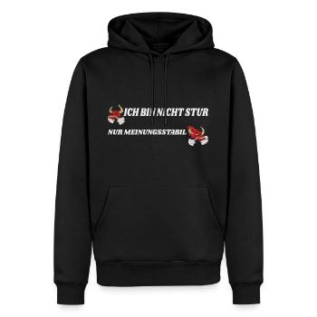 ich bin nicht stur nur meinungsstabil - Männer Premium Bio Hoodie - Schwarz - Vorne - Nico (187cm)