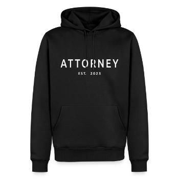 Avocat Est. 2023 Avocat diplômé étudiant - Sweat à capuche Premium bio Homme - noir - Devant - Nico (187cm)