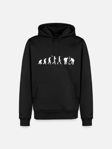 Zwei Förster - Evolution des Menschen / Darwin - Männer Premium Bio Hoodie - Schwarz