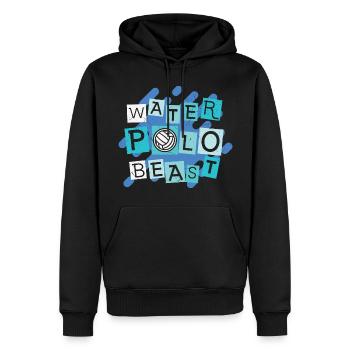 Bête de water-polo - Sweat à capuche Premium bio Homme - noir - Devant - Nico (187cm)