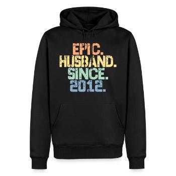 Epischer Ehemann seit 2012 - 11. Jahrestag für Männer - Männer Premium Bio Hoodie - Schwarz - Vorne - Nico (187cm)