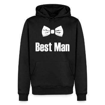 Bester Mann mit Fliege - Herren Junggesellenabschied Geschenk - Männer Premium Bio Hoodie - Schwarz - Vorne - Nico (187cm)