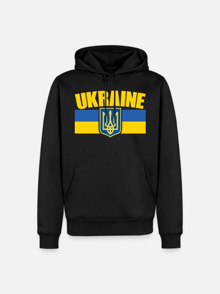 Ukraine Flag Symbol - Ukraines flag - Herre Premium økologisk hoodie - sort