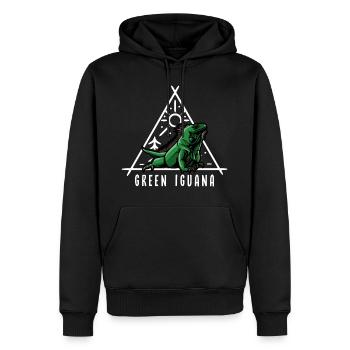 Lézard gardien de reptiles iguanes verts - Sweat à capuche Premium bio Homme - noir - Devant - Nico (187cm)