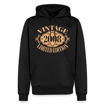 Millésime 2008 - 15 ans, 15ème anniversaire Ados - Sweat à capuche Premium bio Homme - noir - Devant - Nico (187cm)