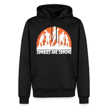 Zombies kommen Gruseliges Horror Halloween Kostüm - Männer Premium Bio Hoodie - Schwarz - Vorne - Nico (187cm)