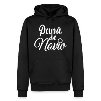 Papa del Novio Groom's Father Wedding Gift - Men’s Premium Organic Hoodie - black - Front - Nico (187cm)