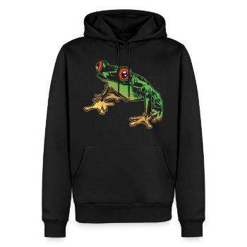 Laubfrosch Grafik Aquatische Amphibienfrosch Liebhaber - Männer Premium Bio Hoodie - Schwarz - Vorne - Nico (187cm)