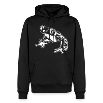 Laubfrosch Grafik Aquatische Amphibienfrosch Liebhaber - Männer Premium Bio Hoodie - Schwarz - Vorne - Nico (187cm)