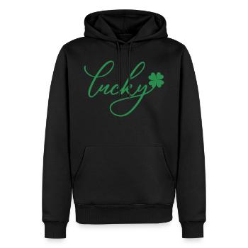 Cadeau de la Saint-Patrick Trèfle Hommes, Femmes, Enfants - Sweat à capuche Premium bio Homme - noir - Devant - Nico (187cm)
