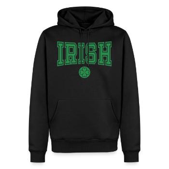 Cadeau de la Saint-Patrick Trèfle Hommes, Femmes, Enfants - Sweat à capuche Premium bio Homme - noir - Devant - Nico (187cm)