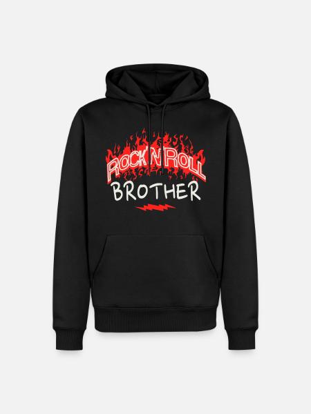Frangin Rock N Roll brother Rock Fan Man - Men’s Premium Organic Hoodie - black