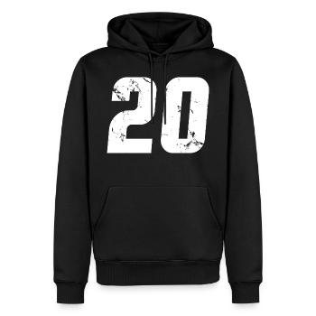 Cool Number 20 - 20 ans 20th Birthday Gift - Sweat à capuche Premium bio Homme - noir - Devant - Nico (187cm)