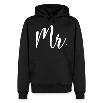 Mr. Matching Couple Engagement Wedding Honeymoon - Men’s Premium Organic Hoodie - black - Front - Nico (187cm)