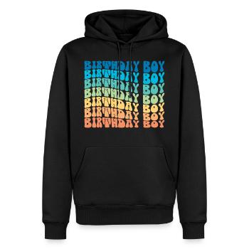 Birthday Boy - Groovy Retro Vintage Birthday - Sweat à capuche Premium bio Homme - noir - Devant - Nico (187cm)