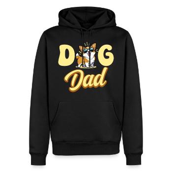 Papa Hundeliebhaber Papa Hund Corgi - Männer Premium Bio Hoodie - Schwarz - Vorne - Nico (187cm)