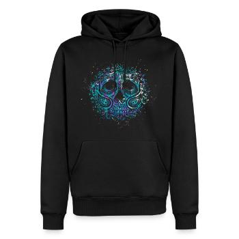 Splash Skull - Sweat à capuche Premium bio Homme - noir - Devant - Nico (187cm)