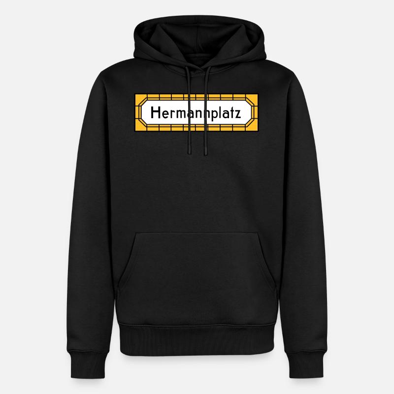 Hermannplatz NEUKÖLLN - Männer Premium Bio Hoodie - Schwarz