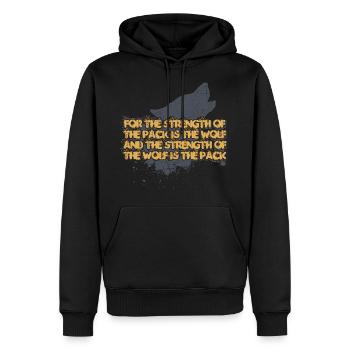 Strenght Of The Pack Is The Wolf - Männer Premium Bio Hoodie - Schwarz - Vorne - Nico (187cm)