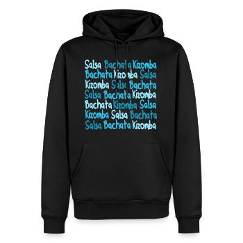 Salsa Bachata Kizomba Shirt blue - Mambo New York - Männer Premium Bio Hoodie - Schwarz - Vorne - Nico (187cm)