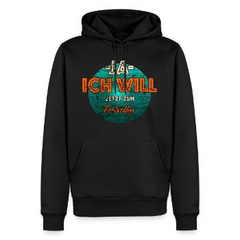 JA ICH WILL Footvolley Sport Shirt RAHMENLOS - Männer Premium Bio Hoodie - Schwarz - Vorne - Nico (187cm)