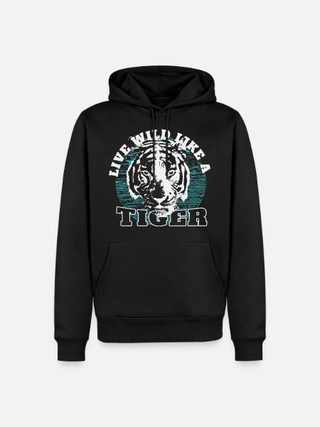 Tiger - Männer Premium Bio Hoodie - Schwarz