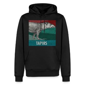 Tapir Tier Rüssel Zootier Natur Retro Geschenk - Männer Premium Bio Hoodie - Schwarz - Vorne - Nico (187cm)