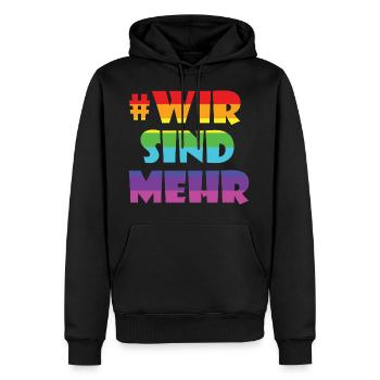 Nous sommes plus - Sweat à capuche Premium bio Homme - noir - Devant - Nico (187cm)