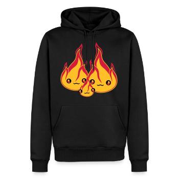 baby kind junges familie 2 freunde team paar liebe - Männer Premium Bio Hoodie - Schwarz - Vorne - Nico (187cm)