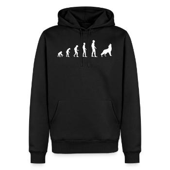 Wolf – Evolution - Men’s Premium Organic Hoodie - black - Front - Nico (187cm)