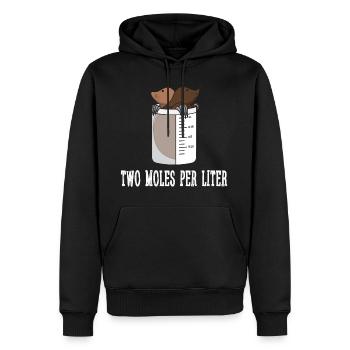 Two Moles Per Liter Gift - Men’s Premium Organic Hoodie - black - Front - Nico (187cm)