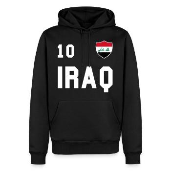 Irak Flagge Fußball Mannschaft Fan Volley Geschenk - Männer Premium Bio Hoodie - Schwarz - Vorne - Nico (187cm)