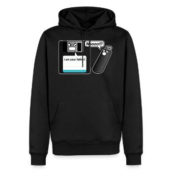 Diskette USB Stick Vater - Männer Premium Bio Hoodie - Schwarz - Vorne - Nico (187cm)