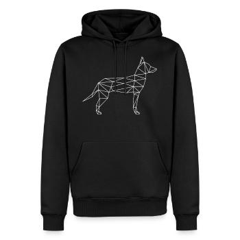 Berger Allemand Malinois Géométrique - blanc - Sweat à capuche Premium bio Homme - noir - Devant - Nico (187cm)