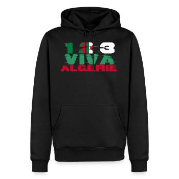 One two three viva Algeria - Men’s Premium Organic Hoodie - black - Front - Nico (187cm)