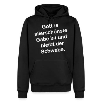 Gottes allerschönste Gabe - Männer Premium Bio Hoodie - Schwarz - Vorne - Nico (187cm)