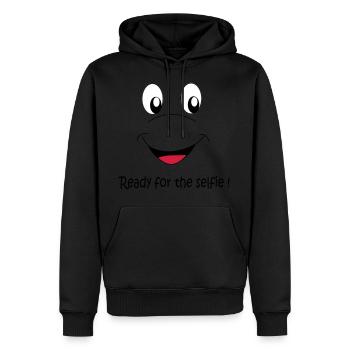 Ready for the selfie - Men’s Premium Organic Hoodie - black - Front - Nico (187cm)