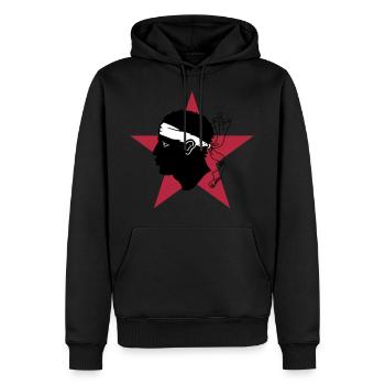 Corse / Corsica / Maure / Corso / Bastia - Männer Premium Bio Hoodie - Schwarz - Vorne - Nico (187cm)