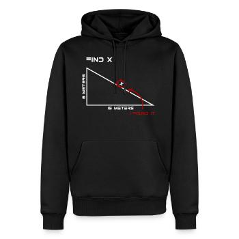 Find X! Geometry, funny sayings, birthday - Men’s Premium Organic Hoodie - black - Front - Nico (187cm)