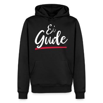 EI GUDE WIE | DIALEKT | HESSISCH BABBELN - Männer Premium Bio Hoodie - Schwarz - Vorne - Nico (187cm)