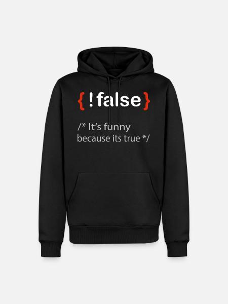 Programmierer false true Informatiker Student - Männer Premium Bio Hoodie - Schwarz