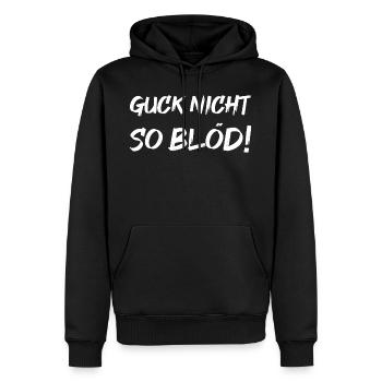 Blöd gucken - Männer Premium Bio Hoodie - Schwarz - Vorne - Nico (187cm)
