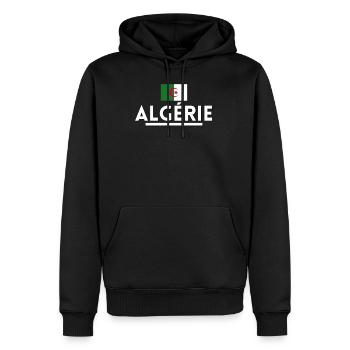Algérie. cadeau algérie - Sweat à capuche Premium bio Homme - noir - Devant - Nico (187cm)