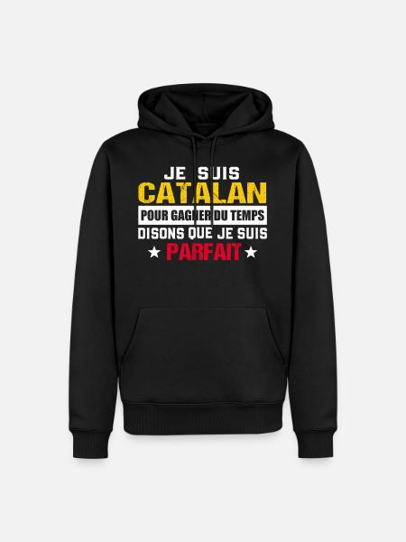 Catalan cadeau drôle Espagne - Sweat à capuche Premium bio Homme - noir
